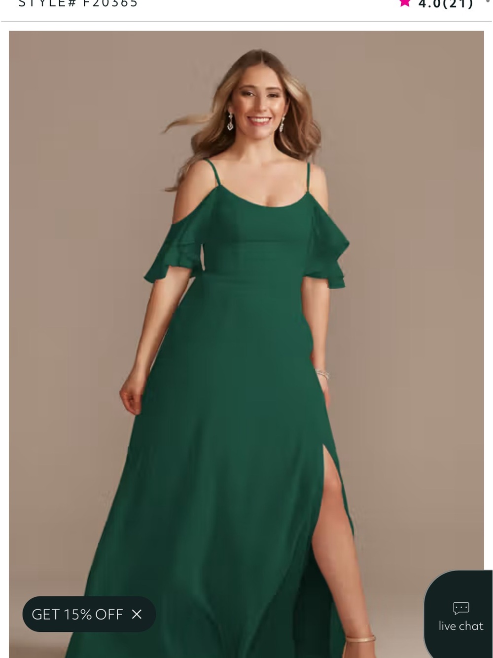 Juniper Davids Bridal Cold-Shoulder Maxi Dress with Side Slit size 24 with extra
